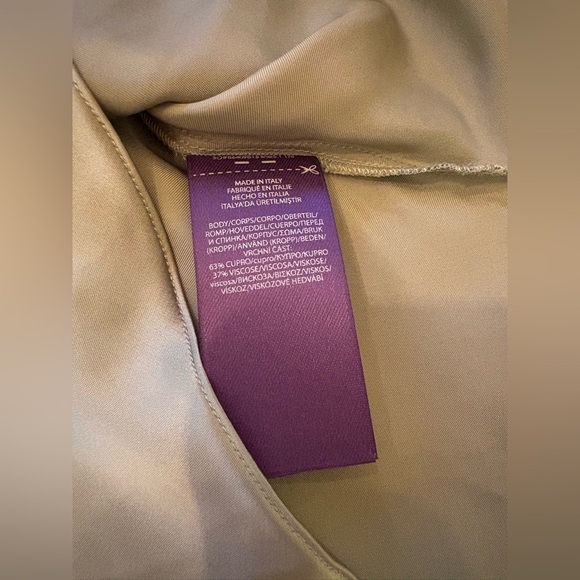 Ralph Lauren Collection Purple Label Satin Blouse Green Sleeveless Dress Top 10 - Picture 7 of 8